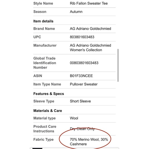 AG Sweater Womens Small Gray Merino Wool Cashmere Pullover Ribbed Top Knit NEW - Picture 8 of 9